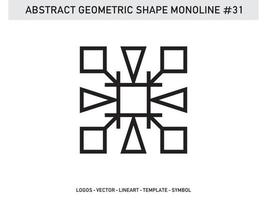 abstrakter Monoline-Lineart-Geometrie-Design-Vektor kostenlos vektor