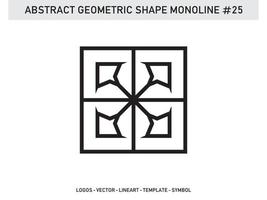 monoline geometrische abstrakte Form Fliese Design Vektor kostenlos