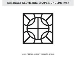 Monoline geometrische abstrakte Designfliese Lineart Umriss kostenlos vektor