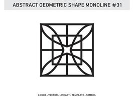 abstrakter Monoline-Lineart-Geometrie-Design-Vektor kostenlos vektor