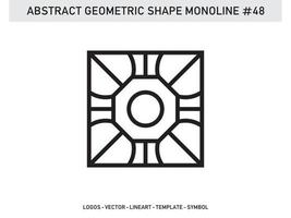 Monoline geometrische abstrakte Designfliese Lineart Umriss kostenlos vektor