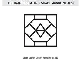 Monoline Lineart geometrische abstrakte Form Fliese Vektor kostenlos