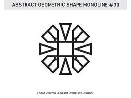 geometrischer Monoline-Lineart-Form-Designvektor vektor