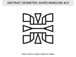 abstrakter Monoline-Lineart-Geometrie-Design-Vektor kostenlos vektor