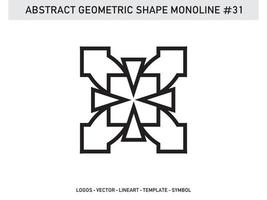 abstrakter Monoline-Lineart-Geometrie-Design-Vektor kostenlos vektor