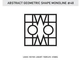 Monoline geometrische abstrakte Designfliese Lineart Umriss kostenlos vektor