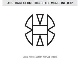 abstrakter Monoline-Lineart-Geometrie-Design-Vektor kostenlos vektor