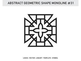 abstrakter Monoline-Lineart-Geometrie-Design-Vektor kostenlos vektor