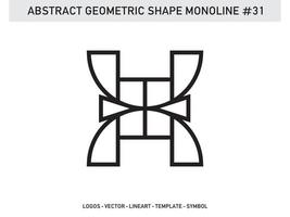 abstrakter Monoline-Lineart-Geometrie-Design-Vektor kostenlos vektor