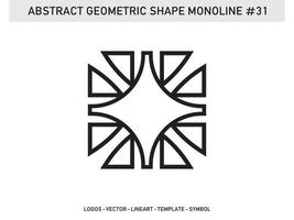 abstrakter Monoline-Lineart-Geometrie-Design-Vektor kostenlos vektor