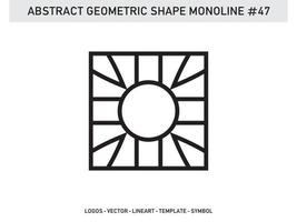 Monoline geometrische abstrakte Designfliese Lineart Umriss kostenlos vektor