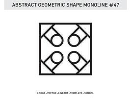 Monoline geometrische abstrakte Designfliese Lineart Umriss kostenlos vektor