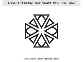 monoline geometrische designfliese lineart umriss vektor