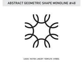 Monoline geometrische abstrakte Designfliese Lineart Umriss kostenlos vektor