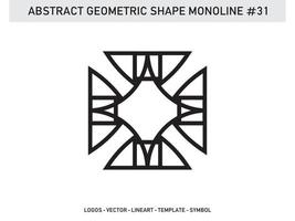 abstrakter Monoline-Lineart-Geometrie-Design-Vektor kostenlos vektor