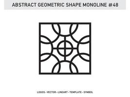 Monoline geometrische abstrakte Designfliese Lineart Umriss kostenlos vektor