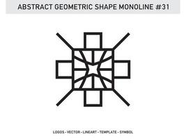 abstrakter Monoline-Lineart-Geometrie-Design-Vektor kostenlos vektor