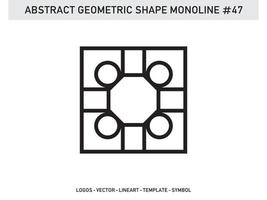 Monoline geometrische abstrakte Designfliese Lineart Umriss kostenlos vektor