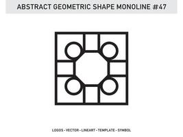 monoline geometrisk abstrakt design kakel lineart kontur gratis vektor