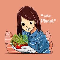 Happy Earth Day illustration med hjärta och leende gratis nedladdning vektor