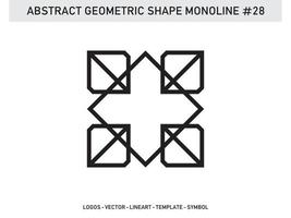 geometrisk monoline lineart form design vektor