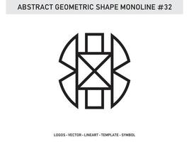 abstrakter Monoline-Lineart-Geometrie-Design-Vektor kostenlos vektor