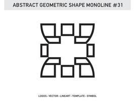 abstrakt monoline lineart geometrisk design vektor gratis