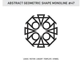 Monoline geometrische abstrakte Designfliese Lineart Umriss kostenlos vektor