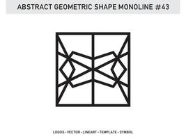 moderner abstrakter geometrischer Monoline-Formvektor kostenlos vektor