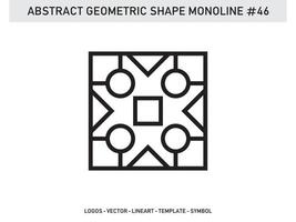 monoline geometrische designfliese lineart umriss vektor