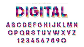 Färgrik Pixel Typography Design vektor