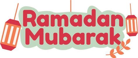 ramadan mubarak typografi vektor dekoration