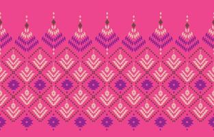 vacker etnisk abstrakt geometrisk konst. sömlöst chevronmönster i stam-, folkbroderier och blommor. aztec romb konst ornament print.design för matta, tapeter, kläder, omslag, tyg. vektor