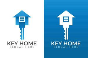 Gradient Key House, Key Real Estate Home Building Logo-Design mit zwei Versionen vektor