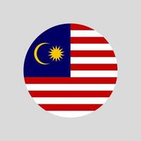 Rundes malaiisches Flaggenvektorsymbol isoliert auf weißem Hintergrund. die flagge von malaysia in einem kreis vektor