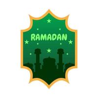 Illustrationsdesign der grünen Moschee für Ramadan. vektor
