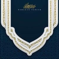 ramadan kareem gratulationskort islamiskt blommönster vektordesign med vacker arabisk kalligrafi för bakgrund, tapeter, banderoll, omslag, flygblad. översättning av text välsignade festival vektor