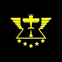 flygplan flygvapnet fem stjärniga logotyp ikon vektor