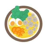 Fleischbällchen-Bakso-Vektorillustration vektor