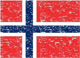 Flagge von Norwegen. Pinsel gemalte Flagge von Norwegen. Flagge von Norwegen mit Grunge-Textur. Vektor-Illustration vektor