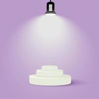 3D-renderad illustration av en glödlampa på ett podium vektor