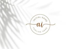 ai ia initial signatur logotyp mall vektor