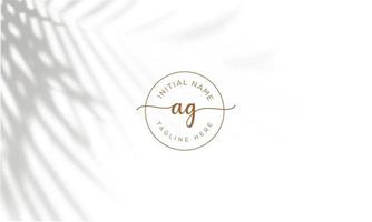 ag ga initial signatur logotyp mall vektor