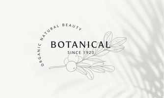 botanisches florales element handgezeichnetes logo mit wilden blumen und blättern. logo für spa- und schönheitssalon, boutique, bioladen, hochzeit, blumendesigner, innenausstattung, fotografie, kosmetik. vektor