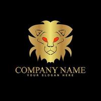royal lejonkrona logotyp mall. elegant guld leo crest symbol vektor