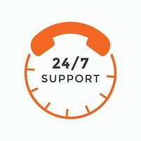 Kundensupport-Symbol. 24-Stunden-Call-Center-Symbolvektor vektor