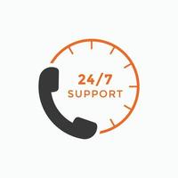 kundsupportikon. 24 timmar call center ikon vektor