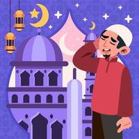 uppmaning till bön på ramadan kareem vektor
