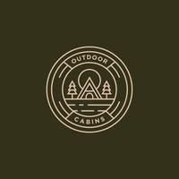 Outdoor-Kabinen-Abenteuer-Logo-Icon-Design-Bild vektor