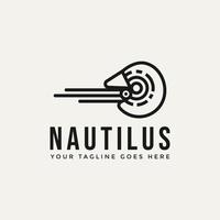 Nautilus minimalistisches Strichgrafik-Logo-Icon-Design vektor
